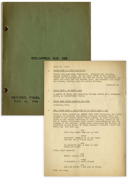 Moe Howards Script for The Three Stooges 1936 Film Half Shot Shooters